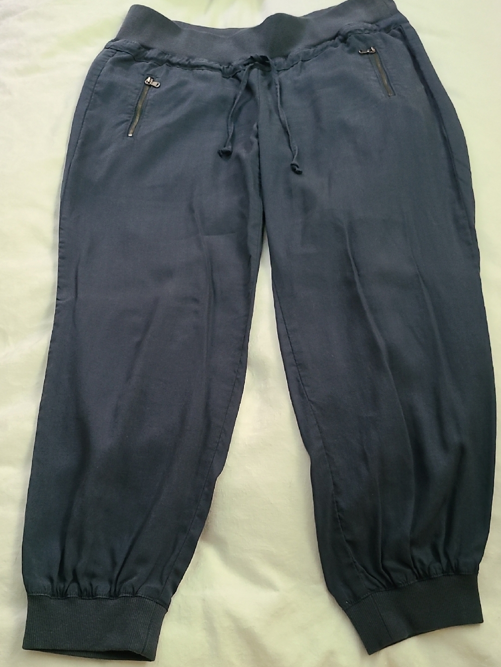 cloth & stone Navy Drawstring Pants with Zipper Pockets